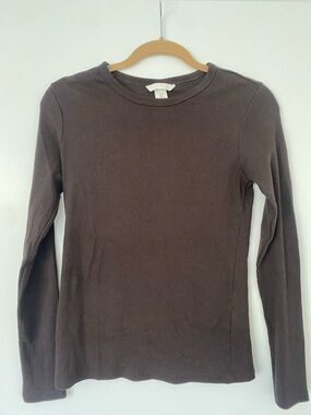 NWOT H&M Ribbed Long Sleeve Crewneck Top - Brown